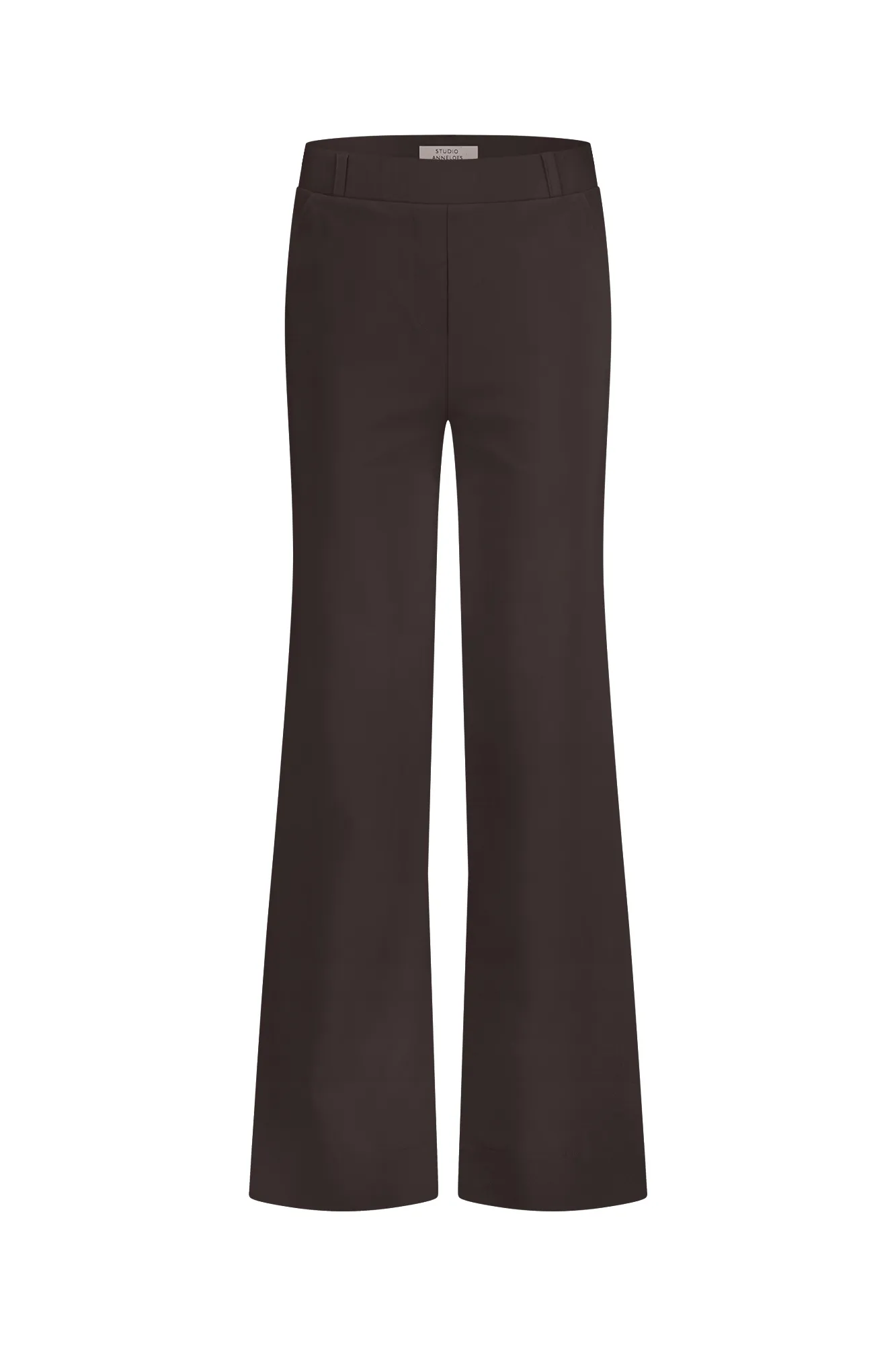 Studio Anneloes Lexie Bonded Trousers Espresso, bonded broek in espressokleur